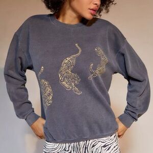 UO Project Social T Tiger Pullover Sweatshirt Size S/M